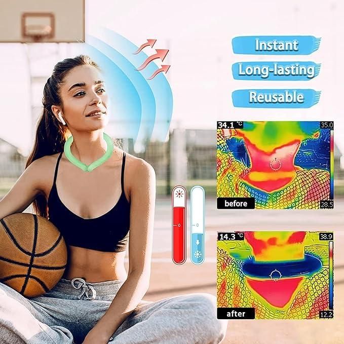 Neck Wearable cooling Wraps Tube for Summer Heat Hands Free Cold Gel Ice Pack